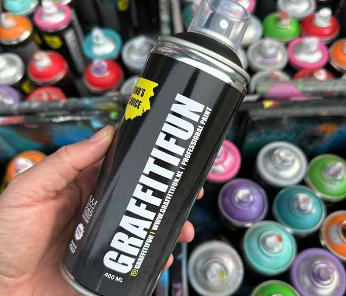 Graffitifun branded spray paint cans