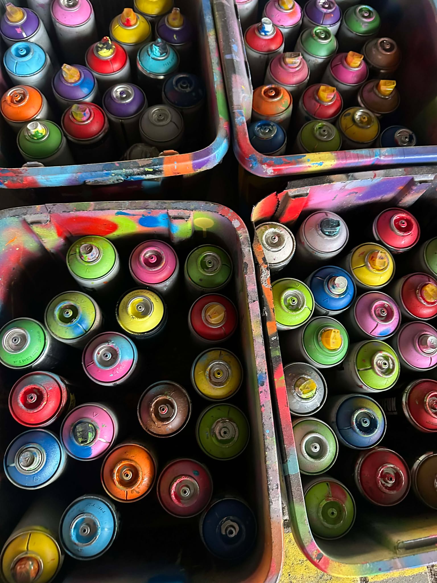 Graffiti spray can preparation for workshops