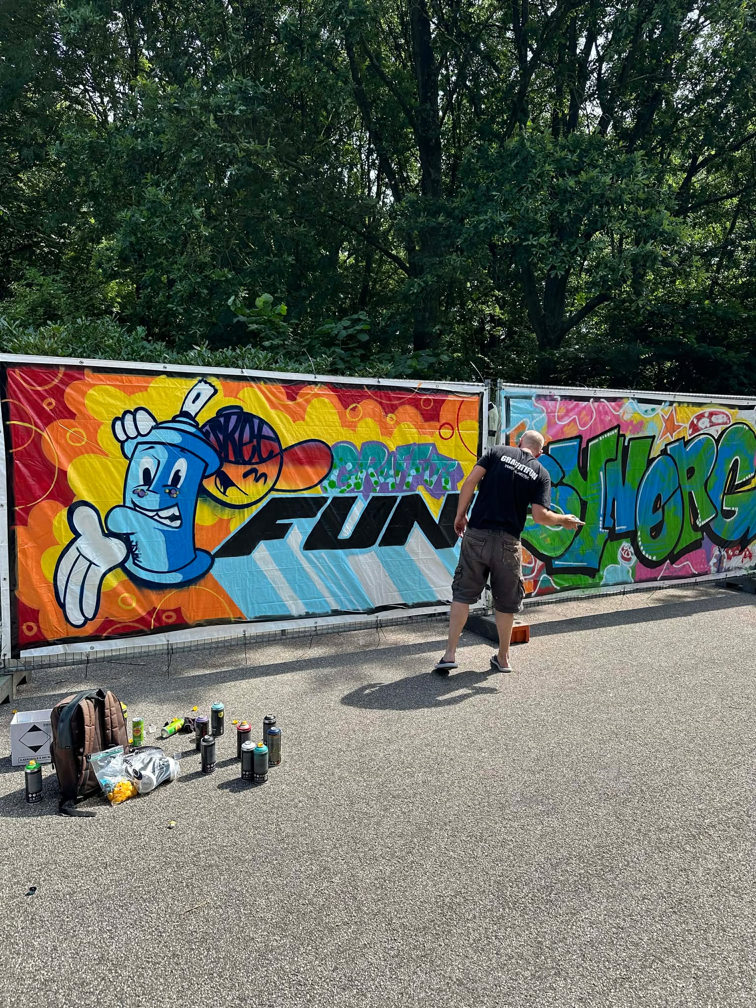 Live graffiti painting at an event, brand activation in Split