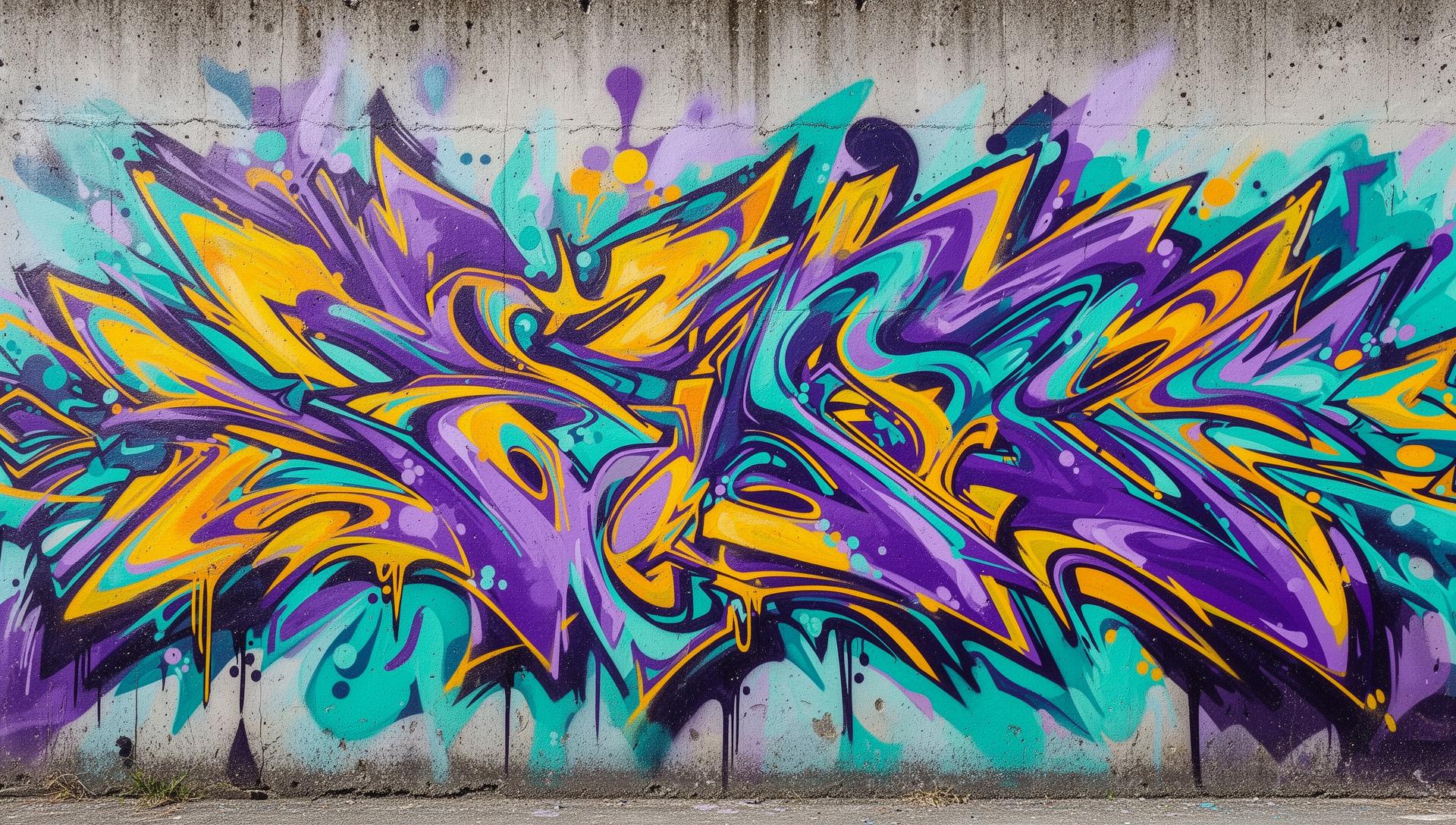 Professional graffiti artists creating a mural in Amsterdam