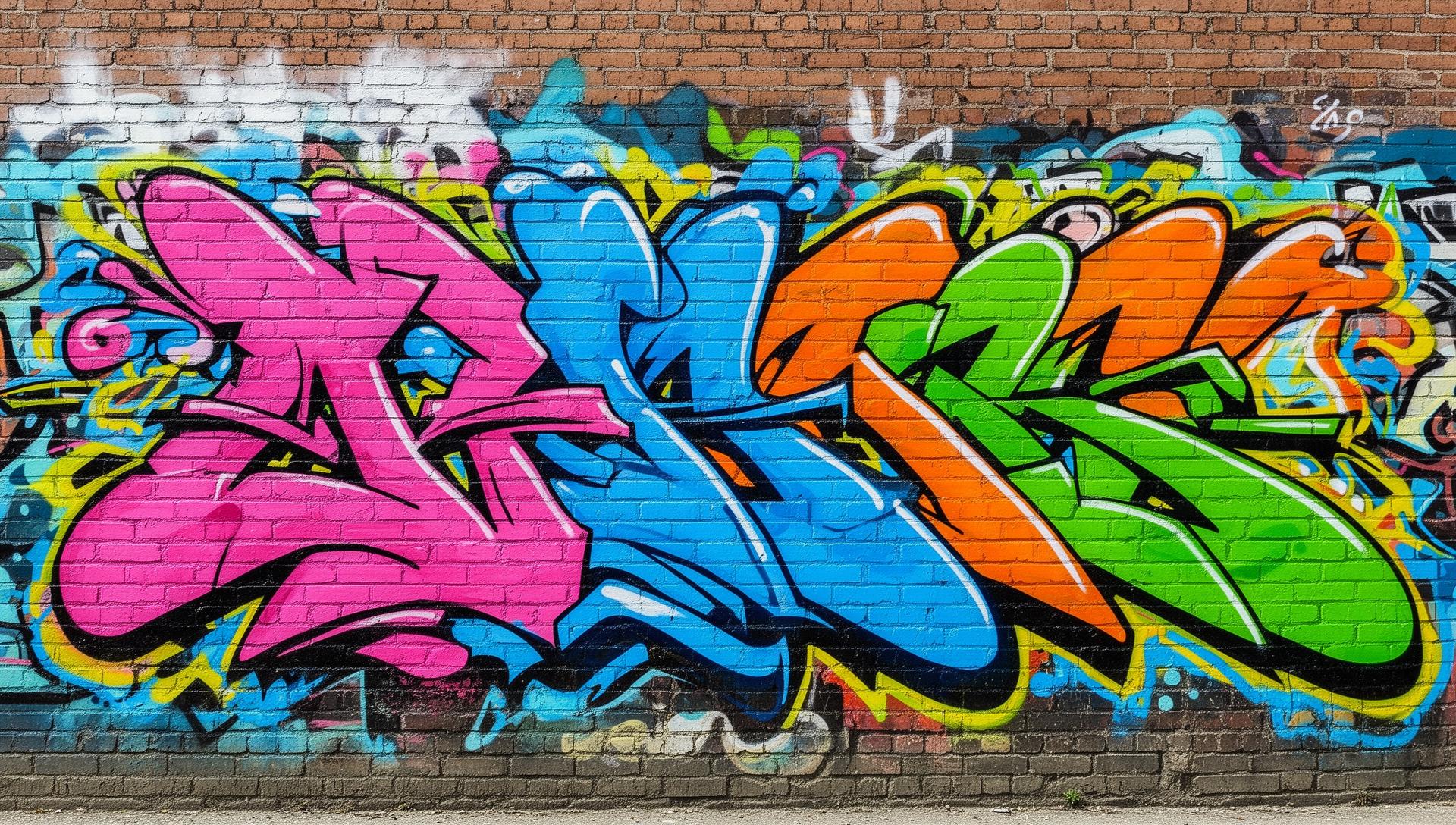 Colorful graffiti art on Berlin wall